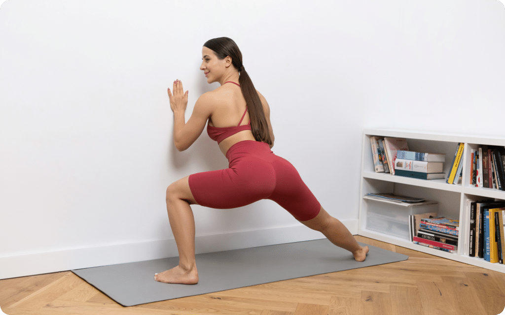 wall pilates double leg stretch 